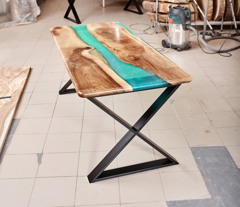 wood epoxy resin table