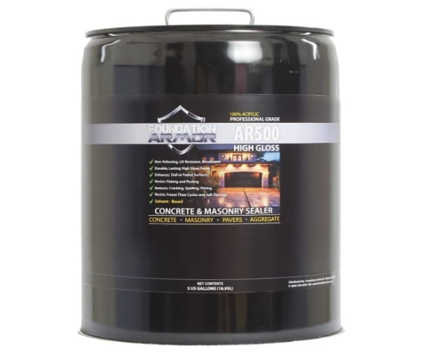Armor AR500 High Gloss Solvent Based Acrylic Concrete Sealer and Paver Sealer