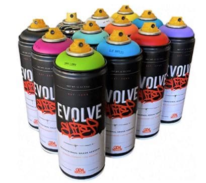 Evolve Elite 12 pack, MTN, Montana, Belton & Molotow & Ironlak Spray Paint