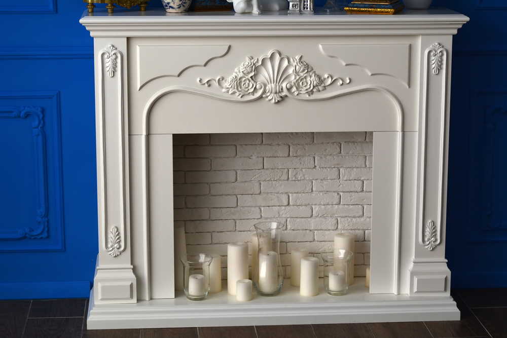 Inside of fireplace painted white