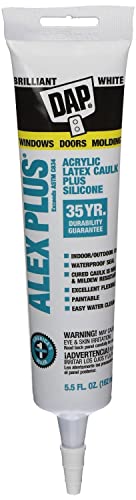 DAP 18128 5.5 Oz White Alex Plus Acrylic Latex Caulk Plus Silicone